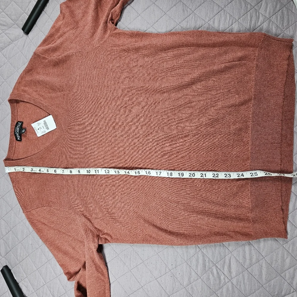 J.Crew NWT Merino Wool Old Money Lightweight V-Neck Sweater in‎ Rust Sz L